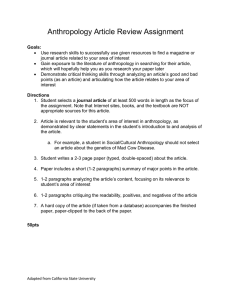 Directions for Article Review