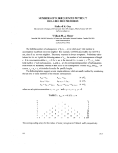 Numbers of subsequences without isolated odd members