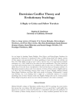 Darwinian Conflict Theory and Evolutionary Sociology