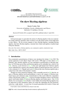 On skew Heyting algebras - ars mathematica contemporanea