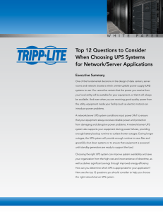 Top 12 Questions to Consider When Choosing UPS