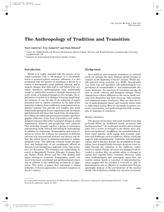 The Anthropology of Tradition and Transition