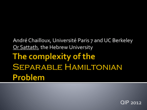 The complexity of the Separable Hamiltonian