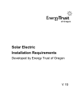 Solar Electric Installation Requirements