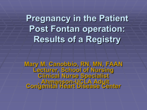 Pregnancy in the Patient Post Fontan operation: Results of a Registry