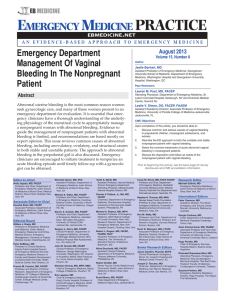 Emergency Department Management Of Vaginal Bleeding In The