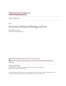 Economics, Behavioral Biology, and Law
