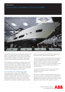 Luxury yacht controlled by PLCs from ABB