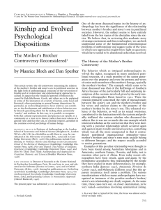 Kinship and Evolved Psychological Dispositions