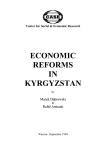 economic reforms in kyrgyzstan - Center for Social and Economic