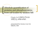 Absolute quantification of proteins and phosphoproteins from cell