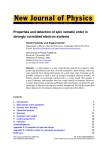 Properties and detection of spin nematic order in strongly correlated