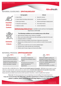 Ophthalmology referral guidelines