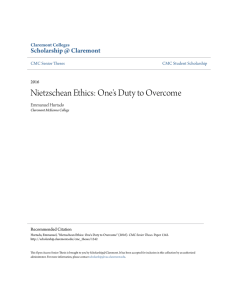 Nietzschean Ethics: One`s Duty to Overcome