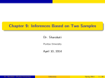 Chapter 9: Inferences Based on Two Samples