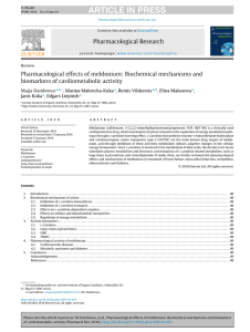 Pharmacological effects of meldonium: Biochemical mechanisms