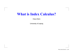 What is Index Calculus?