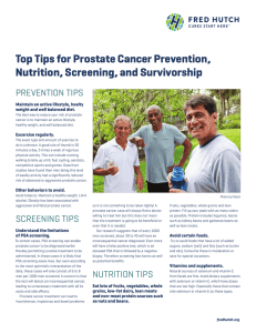 Top Tips for Prostate Cancer Prevention, Nutrition