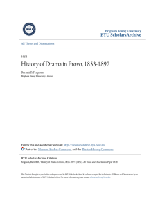History of Drama in Provo, 1853-1897