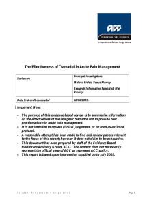 The Effectiveness of Tramadol in Acute Pain Management