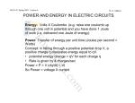 Power and Energy in electric Circuits