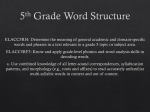 5th Grade Word Structure