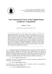 The Grammatical Nature of the English Modal Auxiliaries: a