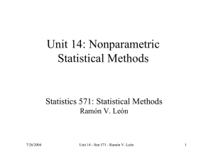 Unit 14: Nonparametric Statistical Methods