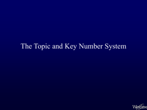 The Topic and Key Number System