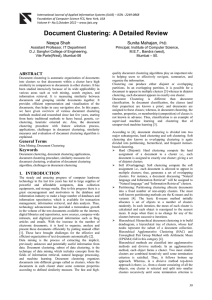 Document Clustering: A Detailed Review