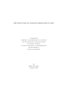 the structure of complex predicates in urdu