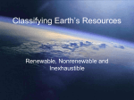 Classifying Earth`s Resources