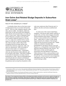Iron Ochre And Related Sludge Deposits In Subsurface Drain Lines1