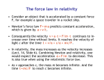 The force law in relativity