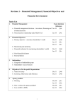 Revision 1 – Financial Management, Financial Objectives and