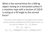 What is the normal force for a 500 kg object resting on a horizontal