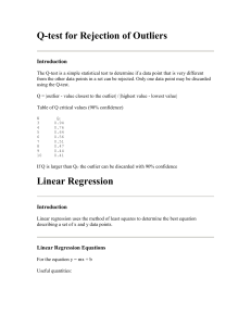 Q-test for Rejection of Outliers