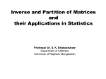 Inverse and Partition of Matrices and their Applications in Statistics