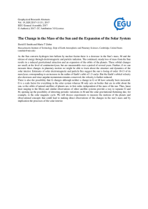 The Change in the Mass of the Sun and the Expansion of the Solar