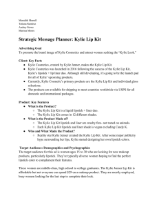 Strategic Message Planner: Kylie Lip Kit