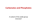 Lecture 32: Carbonates and Phosphates