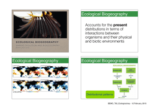 Ecological Biogeography Ecological Biogeography Ecological