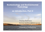 Ecotoxicology and Environmental Toxicology – an introduction, Part 2
