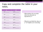 Copy and complete the table in your notes.