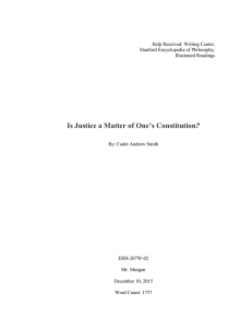 Is Justice a Matter of One`s Constitution paper
