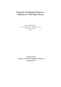 Temporal and Spatial Variation in Predation on Roe Deer Fawns