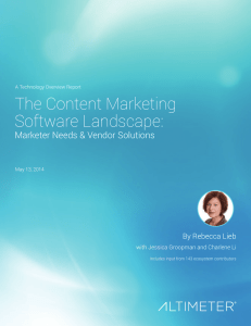 The Content Marketing Software Landscape