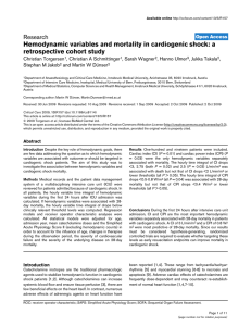 Hemodynamic variables and mortality in