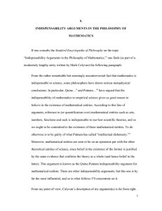 9. Indispensability arguments in the philosophy of mathematics