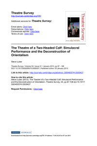 Theatre Survey The Theatre of a TwoHeaded Calf: Simulacral
